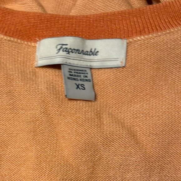 Faconnable Womens  Long Sleeves Cashmere Silk Cardigan Sweater Orange Size XS - Picture 8 of 9